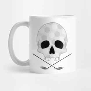 Golf Ball Skull and Crossed Golf Clubs Mug